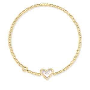 KENDRA SCOTT ARI HEART STRETCH BRACELET - Gold plated over brass